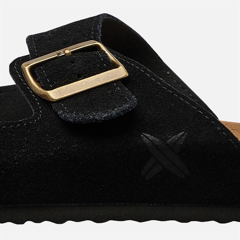 Lagooners Mens Theo Double Buckle Sandals Black Suede