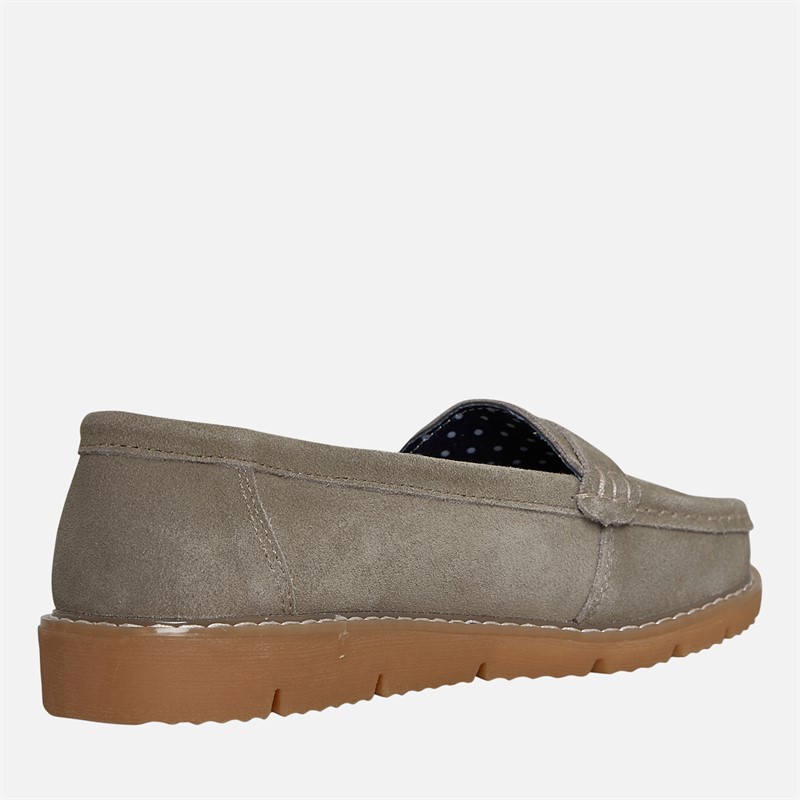 Lagooners Womens Harper Loafers Beige Suede