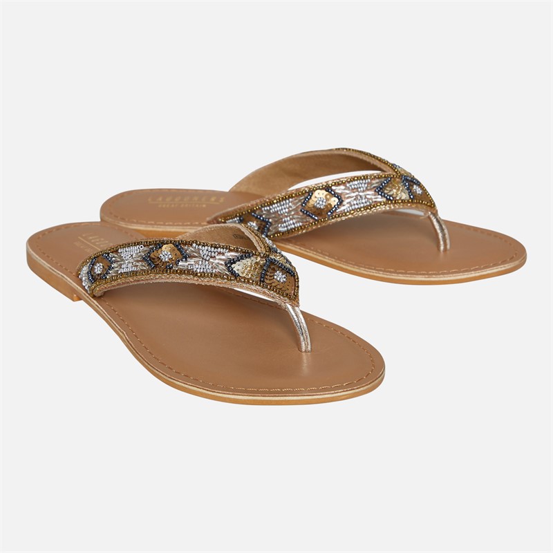 Lagooners Womens Mia Flip Flops Multi Leather
