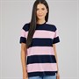 Lagooners Womens Ladies Elmsby Oversized T-Shirt Navy/Pink