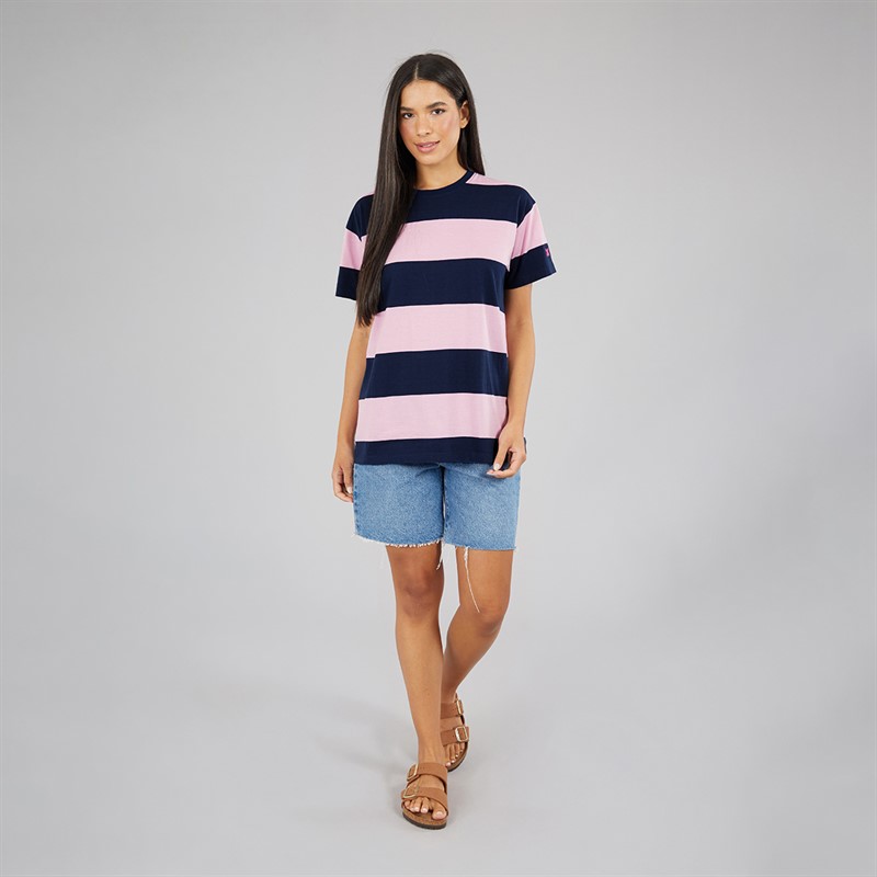 Lagooners Womens Ladies Elmsby Oversized T-Shirt Navy/Pink