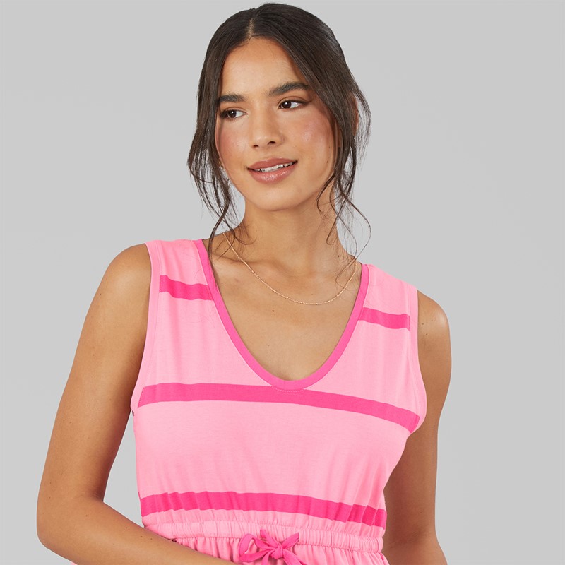 Lagooners Womens Silvy Dress Shocking Pink/Light Pink