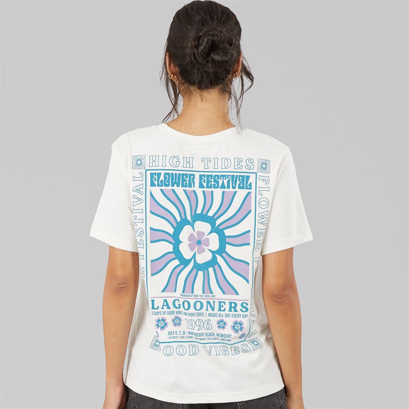 Lagooners Womens Birds T-Shirt Ecru