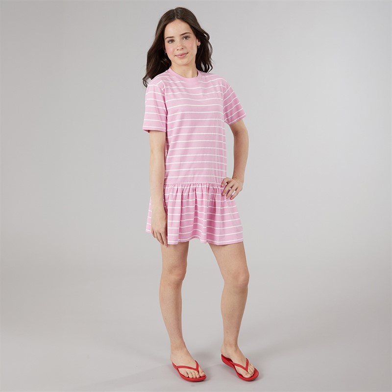 Lagooners Girls Ruby Stripe Dress Pale Pink