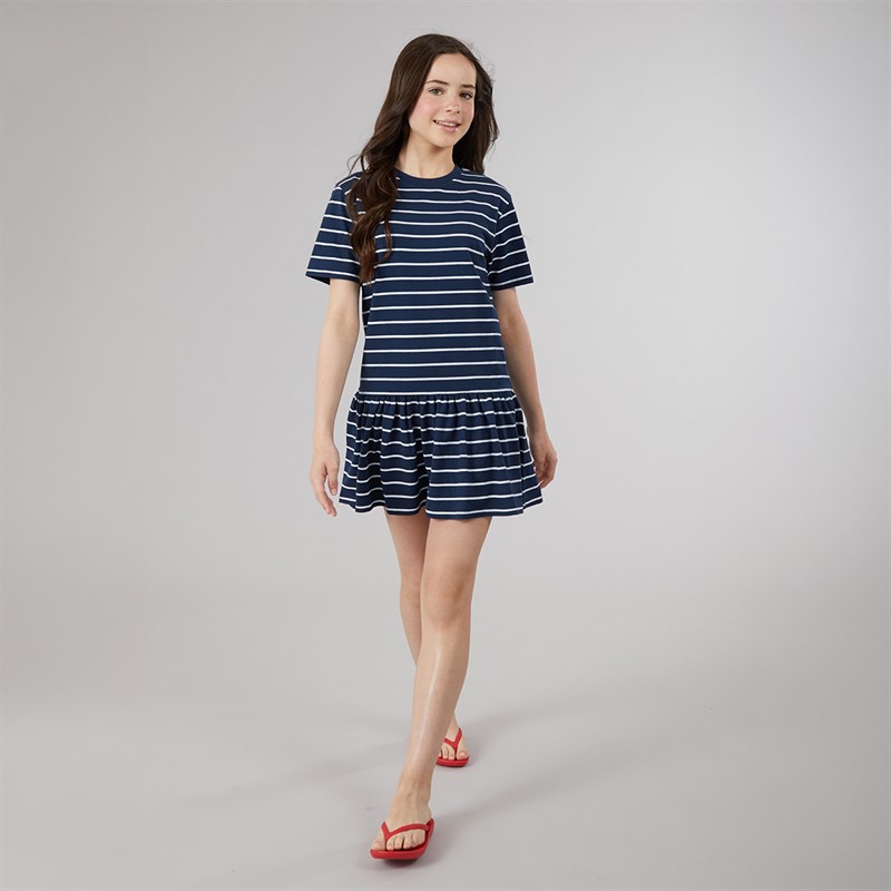 Lagooners Girls Ruby Stripe Dress Navy