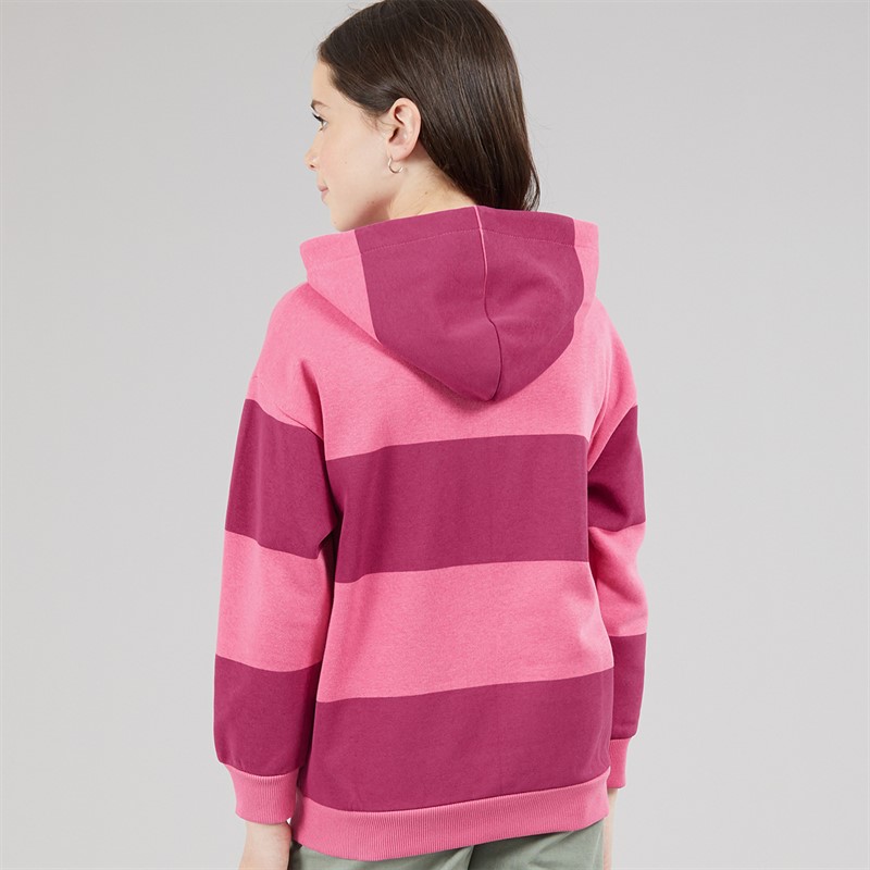 Lagooners Girls Elmbrook Stripe Hoodie Bright Pink