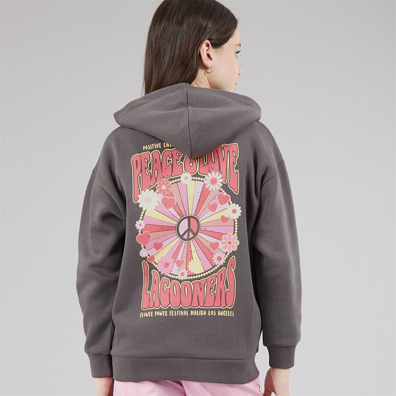 Lagooners Girls Barley Hoodie Charcoal
