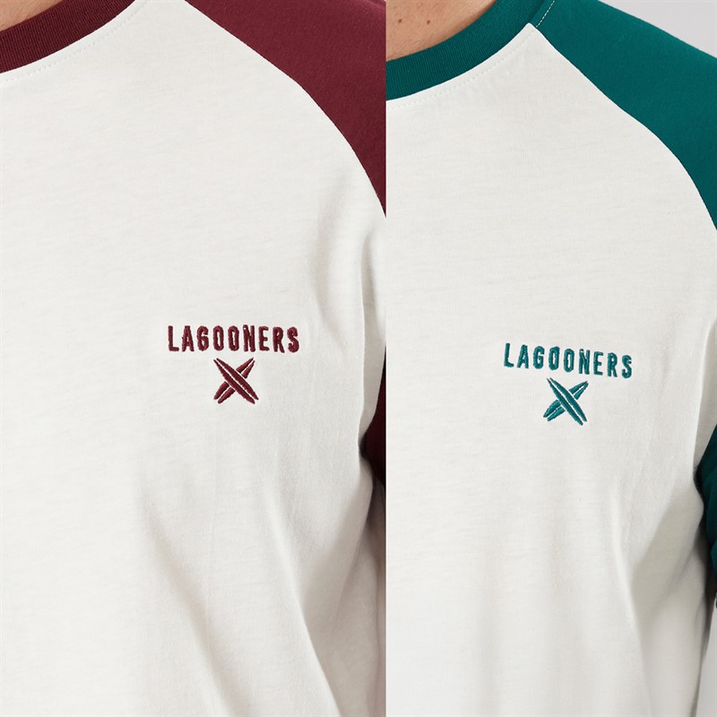 Lagooners Mens Spire Two Pack Raglan Long Sleeve Tops Multi
