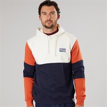 Lagooners Mens Fen Colourblock Hoodie Navy/Burnt Orange
