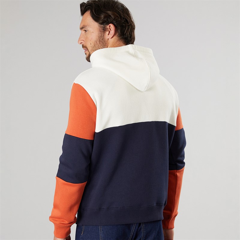 Lagooners Mens Fen Colourblock Hoodie Navy/Burnt Orange