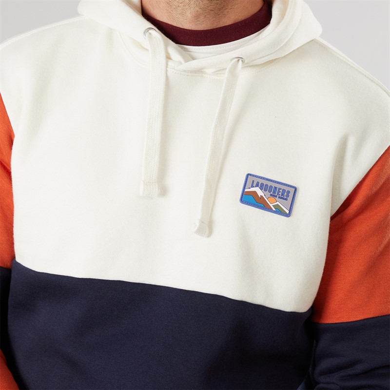 Lagooners Mens Fen Colourblock Hoodie Navy/Burnt Orange