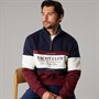 Lagooners Mens Exmouth Funnel Neck Sweat undy Navy/Burg