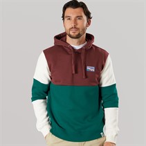 Lagooners Mens Fen Colourblock Hoodie Teal/Brown