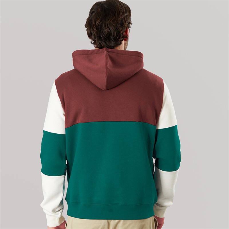 Lagooners Mens Fen Colourblock Hoodie Teal/Brown