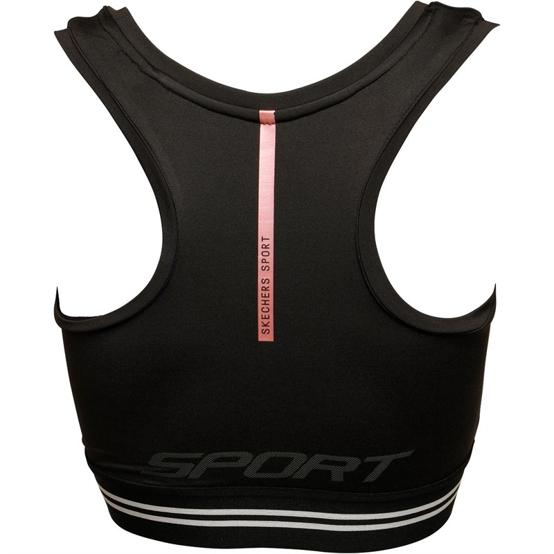 womens skechers midnight run sports bra top