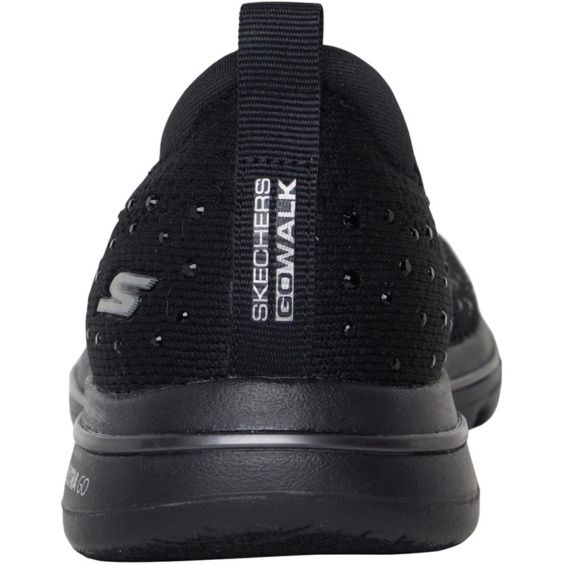 SKECHERS Womens Go Walk 5 Limelight Trainers Black/Black