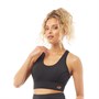 SKECHERS Womens Gio Cross Over Back Sports Bra Top Black