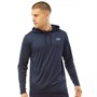 SKECHERS Mens Carter Hooded Long Sleeve Tech Top Navy