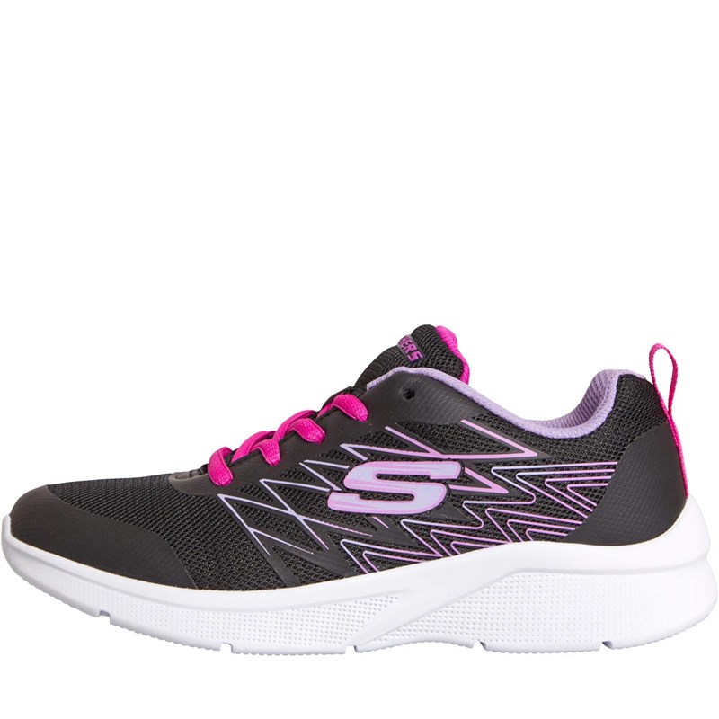 Skechers running shoes for girls outlet black