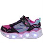 SKECHERS Infant Heart Lights Love Spark Trainers Black/Metallic/Pink