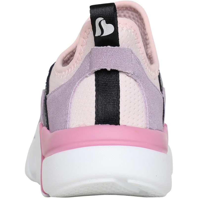 SKECHERS Junior Block Homeroom Trainers Black/Lavender/Pink