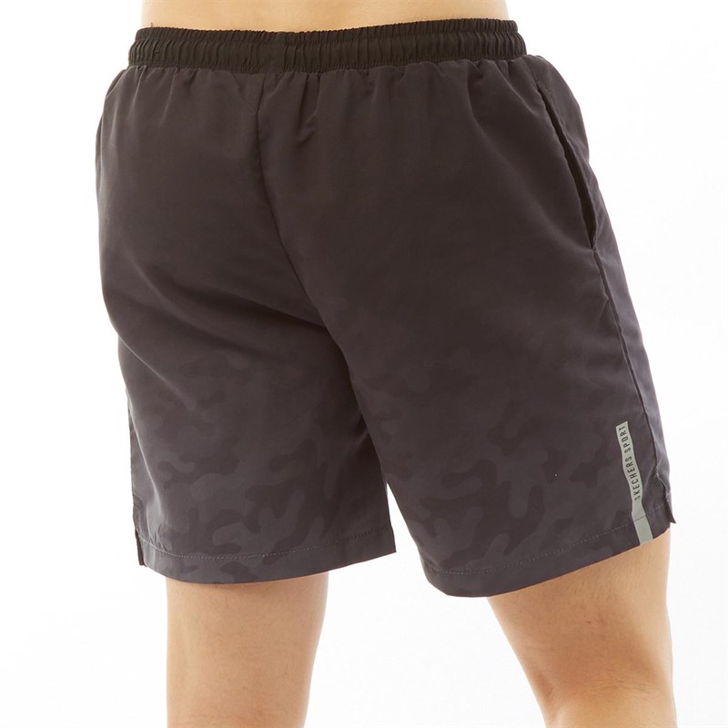 SKECHERS Mens Court AOP Sports Shorts Jet Black