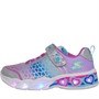 SKECHERS Girls Heart Lights: Sweetheart Lights Love Trainers Silver/Multi