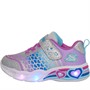 SKECHERS Infant Girls Heart Lights: Sweetheart Lights Love Trainers Silver/Multi
