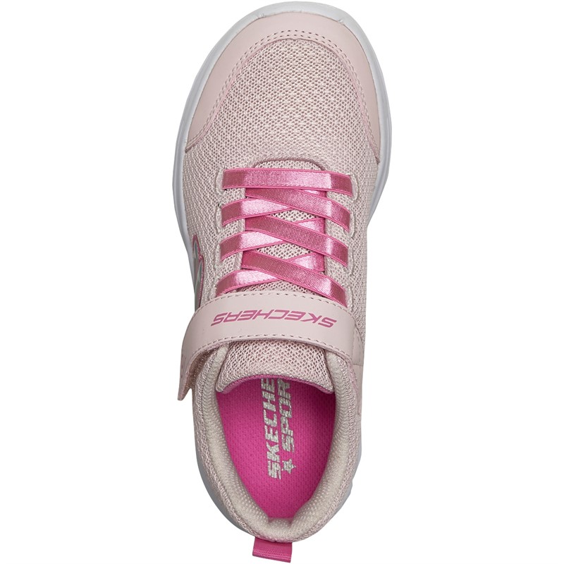 SKECHERS Junior Girls Wavy Lites Blissfully Free Trainers Light Pink