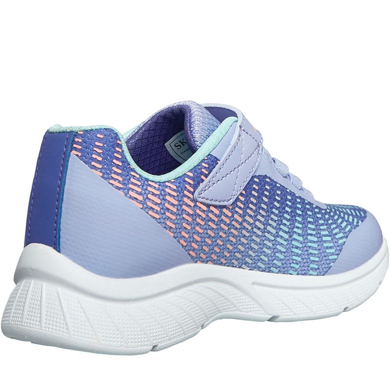 Buy SKECHERS Junior Girls Microspec Plus Disco Dreaming Trainers Lavender Metallic