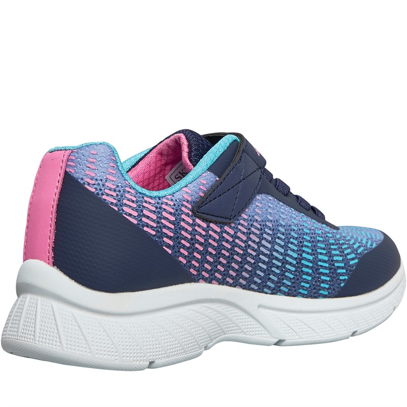 SKECHERS Junior Girls Microspec Plus Disco Dreaming Navy/Metallic