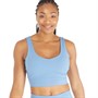 SKECHERS Womens Skechers Gosculpt Scalloped Longline Bra Top Blue Grey