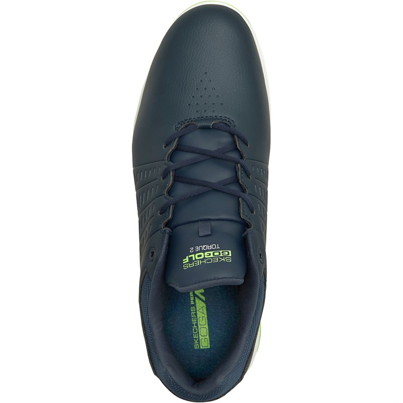 SKECHERS Mens Go Golf Torque 2 Waterproof Golf Shoes Navy/Lime