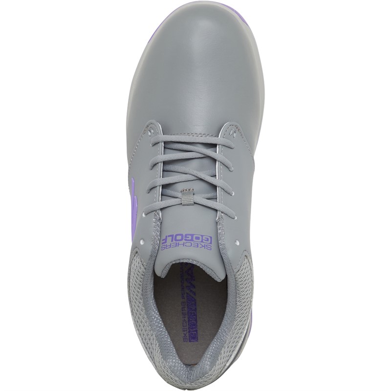 SKECHERS Womens Go Golf Jasmine Waterproof Golf Shoes Grey/Purple