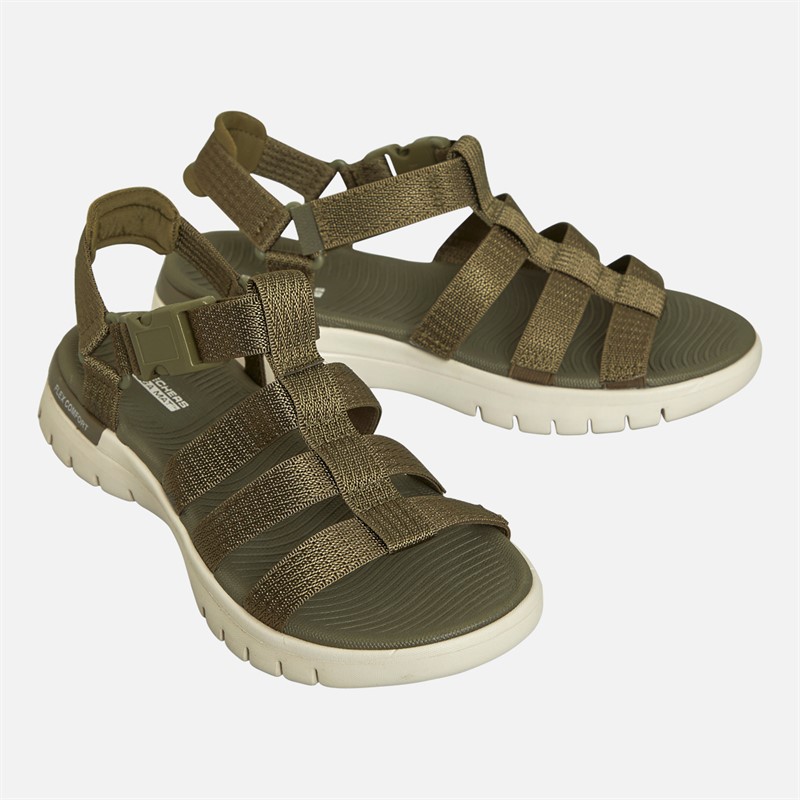 SKECHERS Dames Op-De-Ga Flex Sandalen Escape Sandalen Olijf