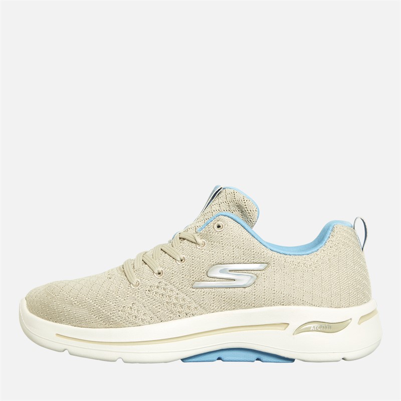 SKECHERS Damen Go Walk Arch Fit Unify Sneaker Natur/Hellblau