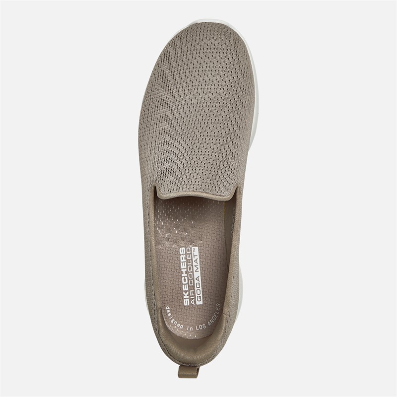 SKECHERS Womens Go Walk Joy Jaylene Trainers Taupe/White