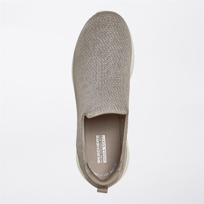 SKECHERS Mens Go Walk Max Ben Trainers Taupe/White