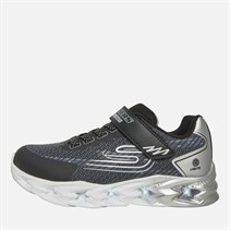 SKECHERS Boys S Lights Vortex 2.0 Quantroid Trainers Black/Silver