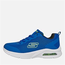 SKECHERS Boys Microspec Max Kaptix Trainers Blue/Lime