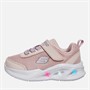 SKECHERS Infant Girls Solar Glow Lights Trainers Light Pink
