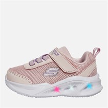 SKECHERS Infant Girls Solar Glow Lights Trainers Light Pink