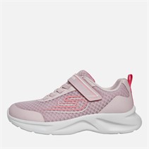 SKECHERS Girls Dynamatic Nonstop Speed Trainers Light Pink/Hot Pink