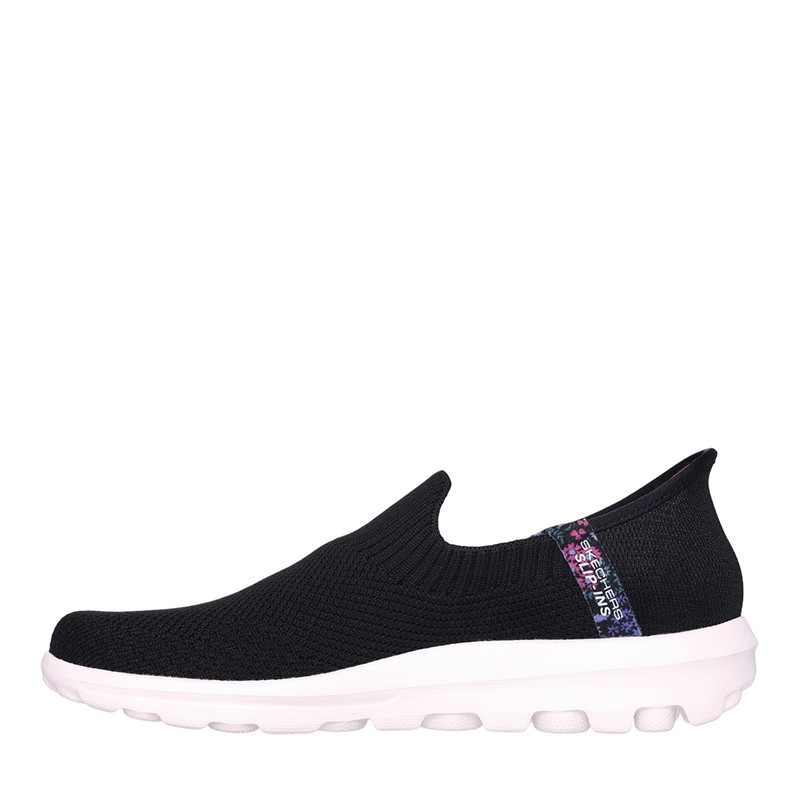 SKECHERS Womens Slip-Ins Go Walk Travel Tahiti Sunset Trainers Black/White