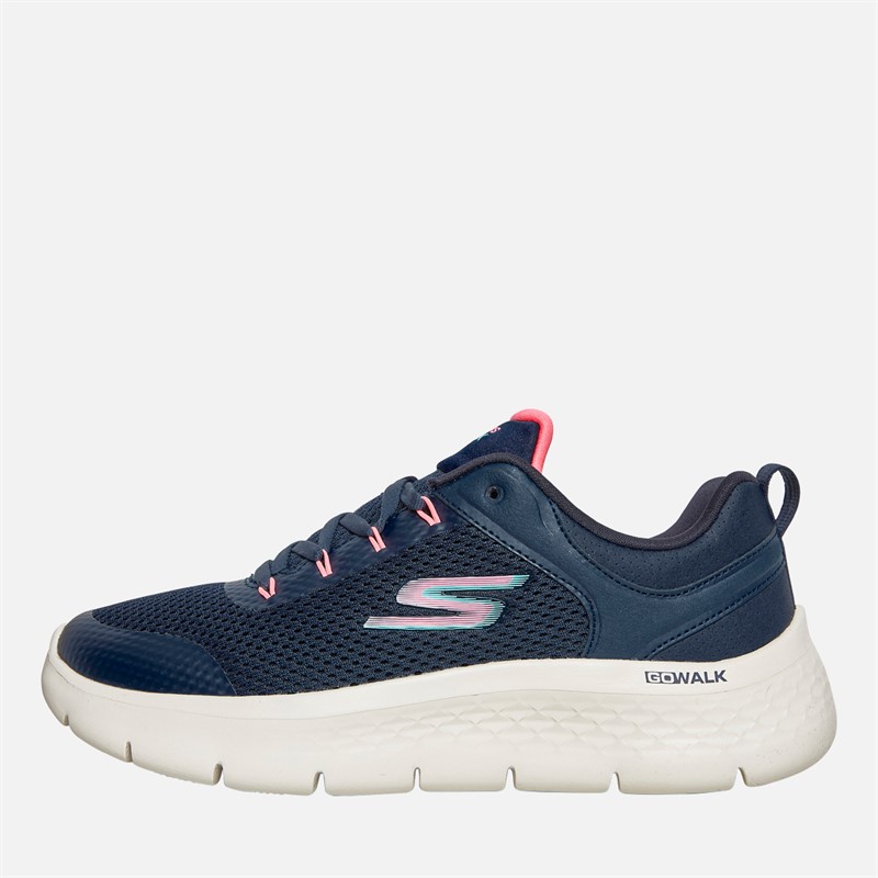 SKECHERS Womens Go Walk Flex Caley Trainers Navy/White/Pink