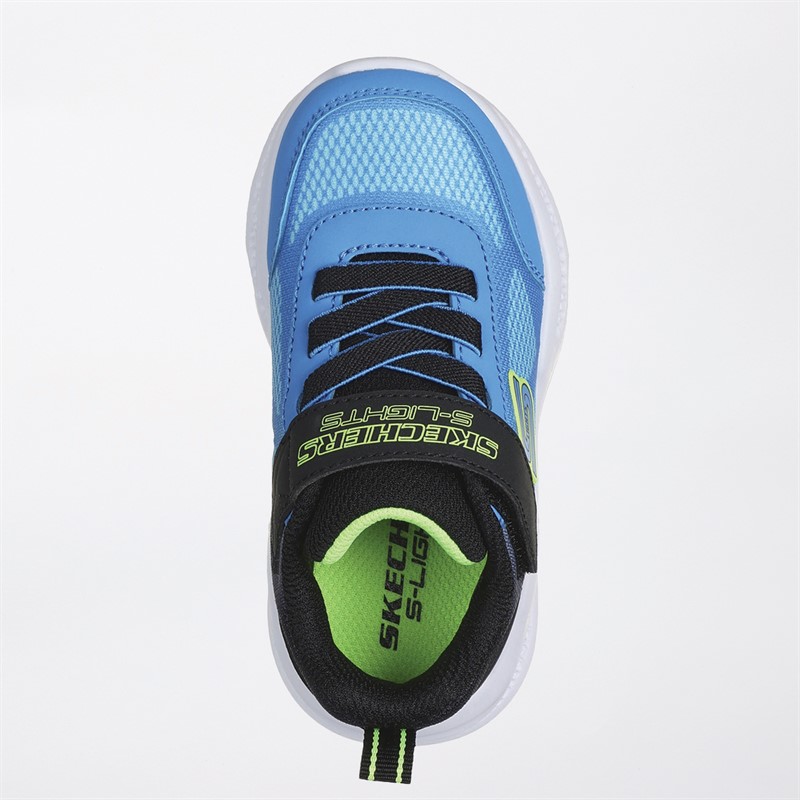 SKECHERS Infant Boys Meteor Lights Krondox Trainers Blue/Black