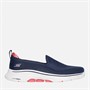 SKECHERS Womens Slip On Go Walk 7 Trainers Navy/Coral