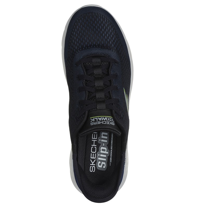 SKECHERS Mens Slip-Ins Go Walk Flex New World Trainers Navy/White/Lime