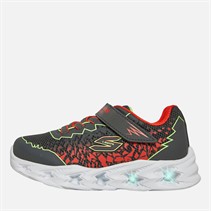 SKECHERS Infant Boys S-Lights Vortex 2.0 Zorento Trainers Charcoal/Lime