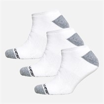 SKECHERS Mens Three Pack No Show Socks White/Black